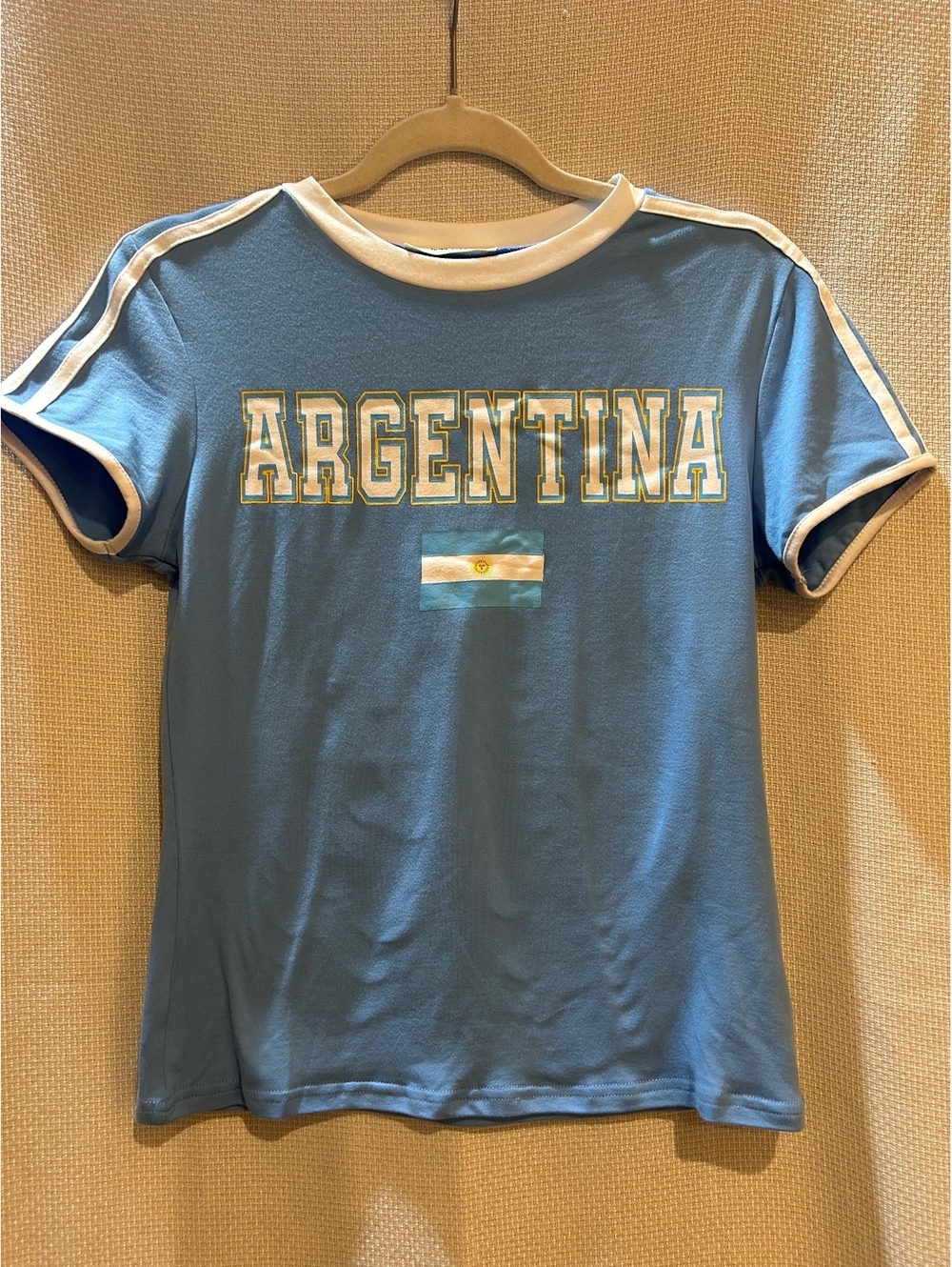 Wild Love Women's Argentina Graphic T-Shirt, Size Large, 95%